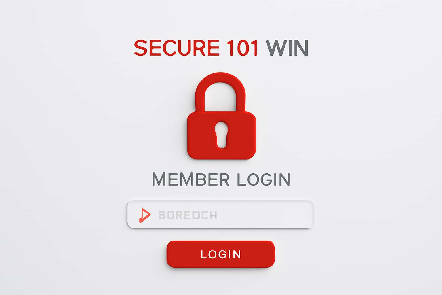 Secure 101 Win Member Login Interface