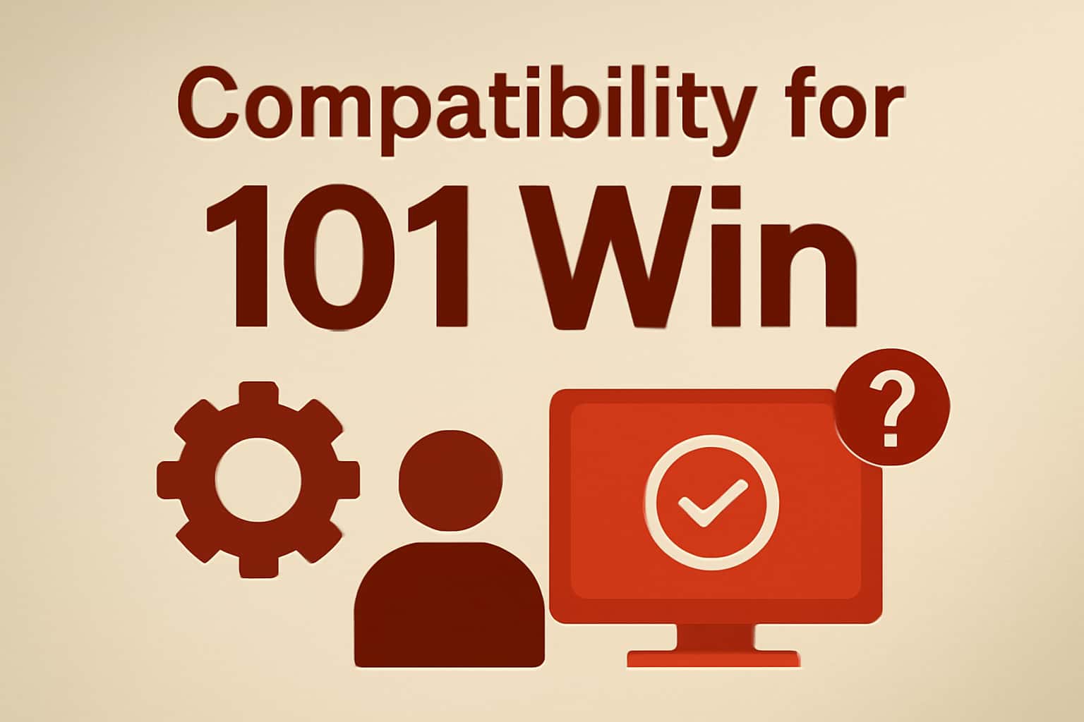 An illustration showing compatibility aspects of the 101 Win app, with a focus on various devices.