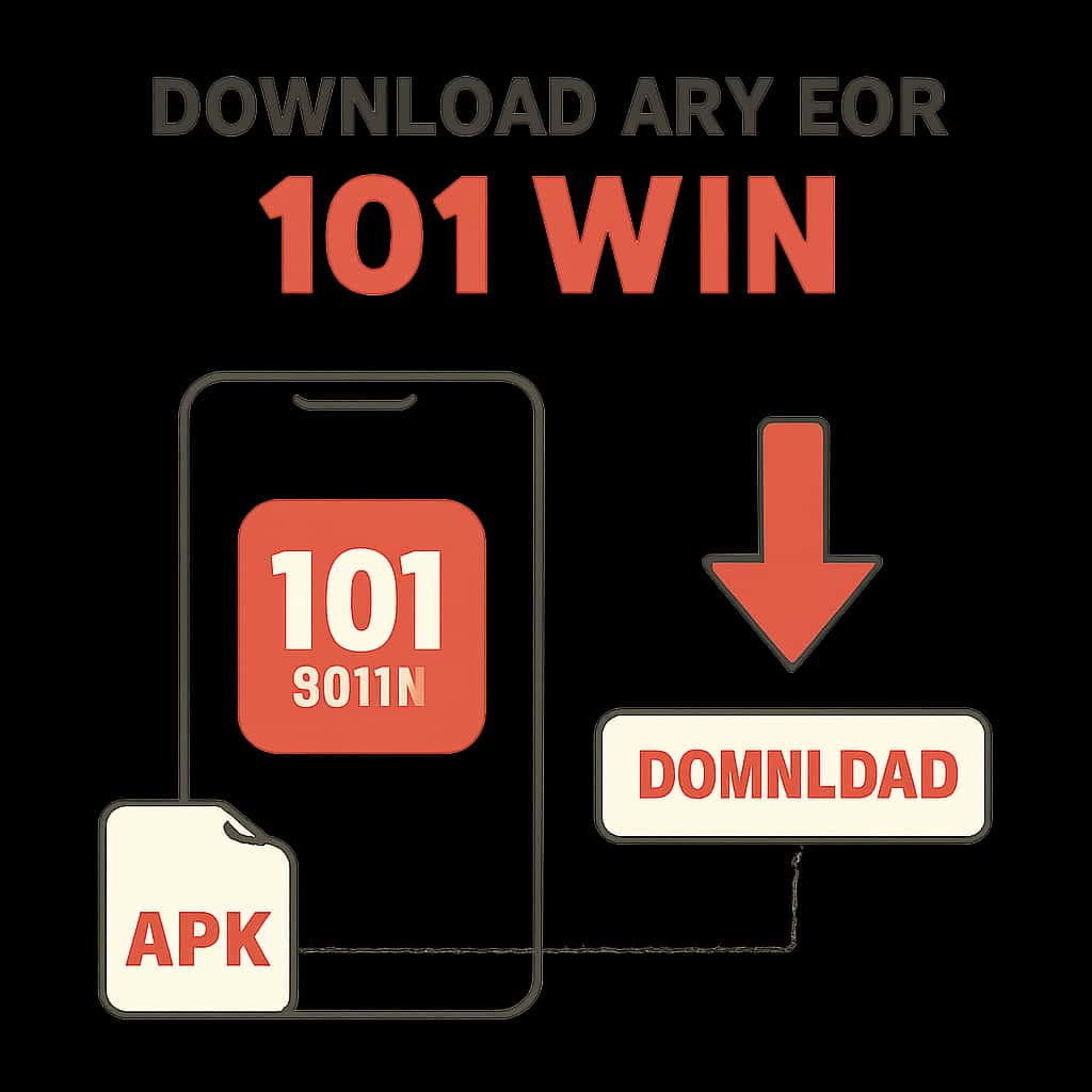 Illustration explaining the process of downloading the 101 Win APK.