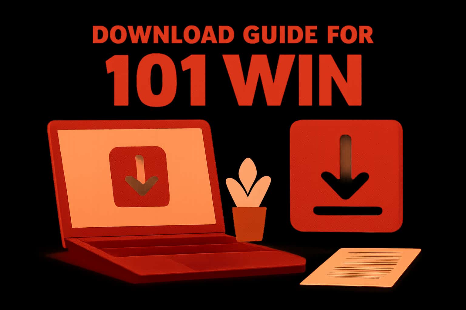 Informational scene showcasing Download Guide for 101 Win.