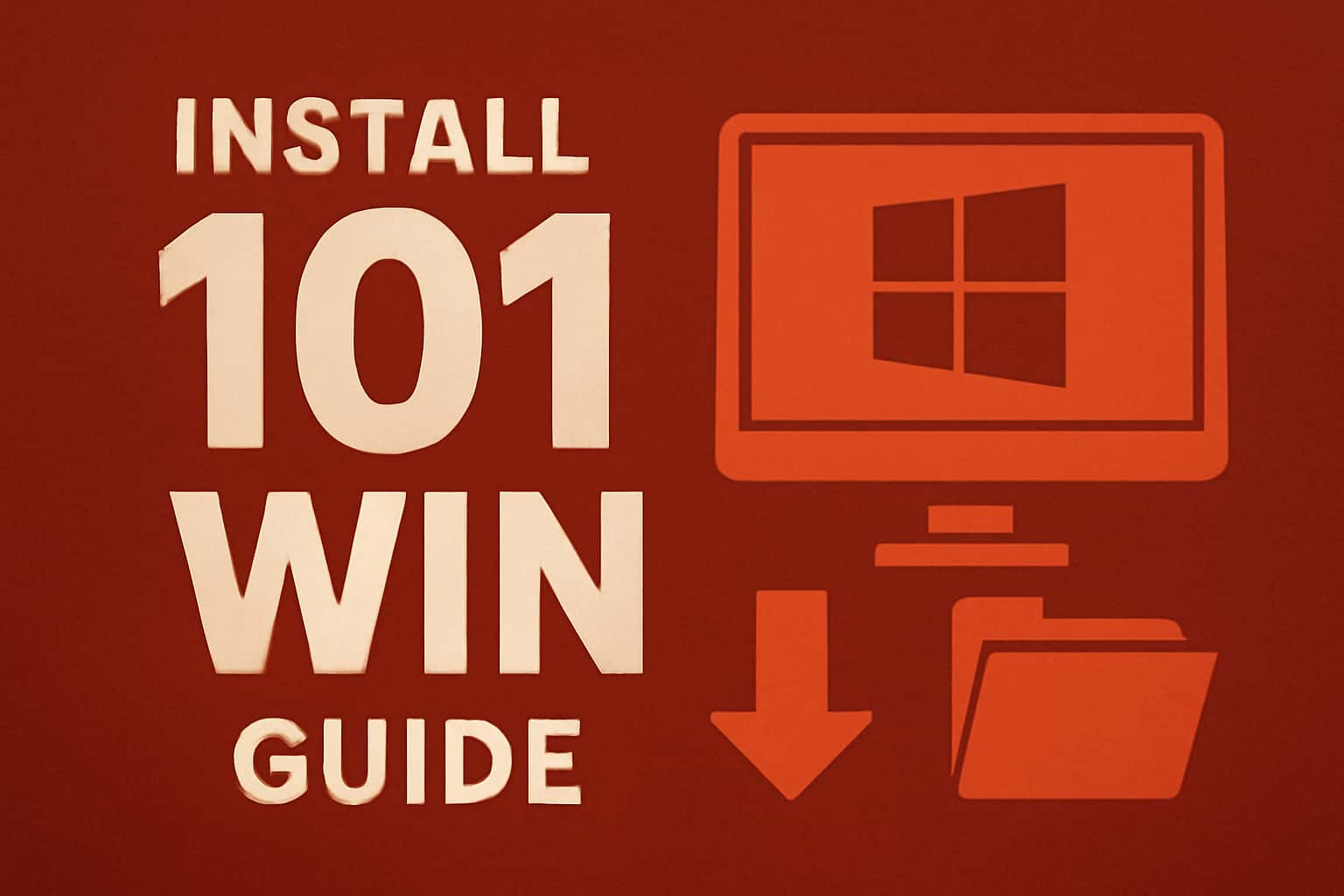 Informational scene showcasing the Install 101 Win Guide.