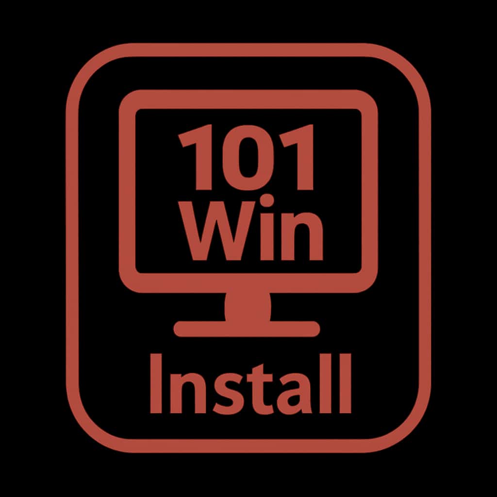 An icon representing the installation process of 101 Win.