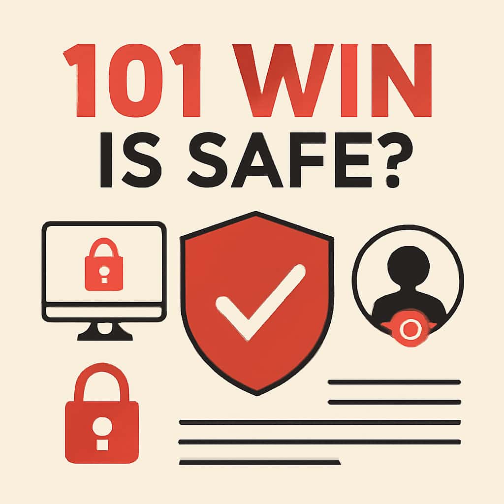 An educational illustration regarding the safety of the 101 Win app.