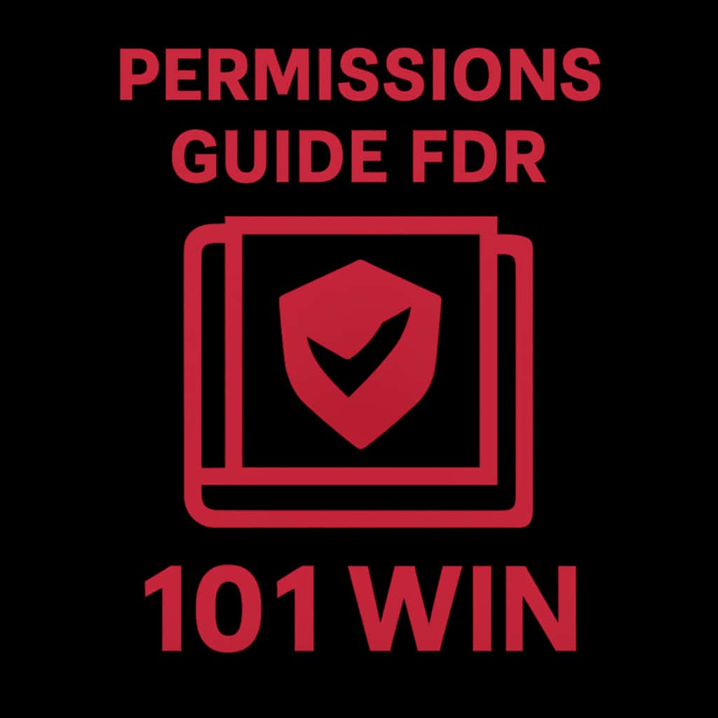 Badge representing the Permissions Guide for 101 Win.