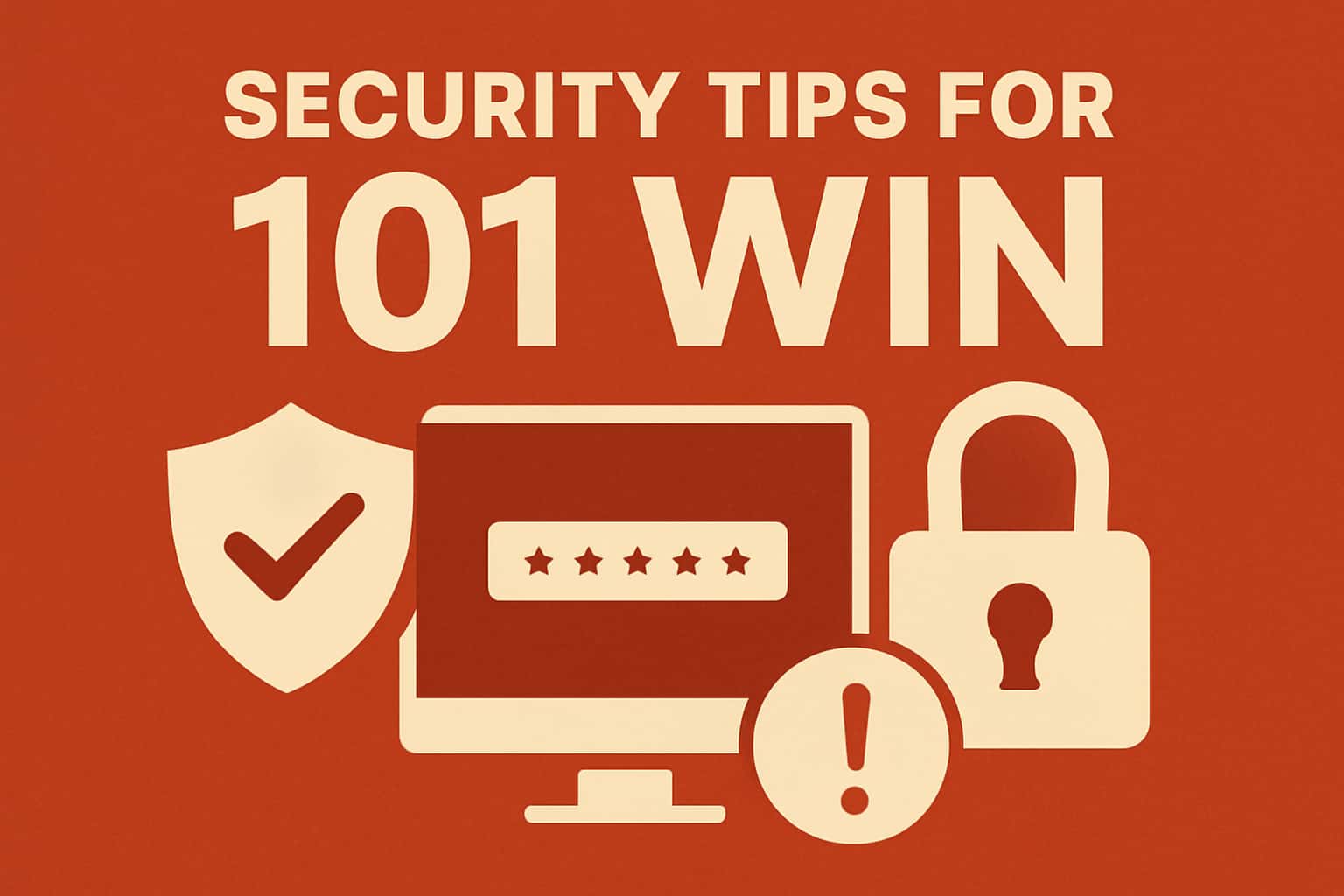 An informative illustration showcasing security tips for the 101 Win app.