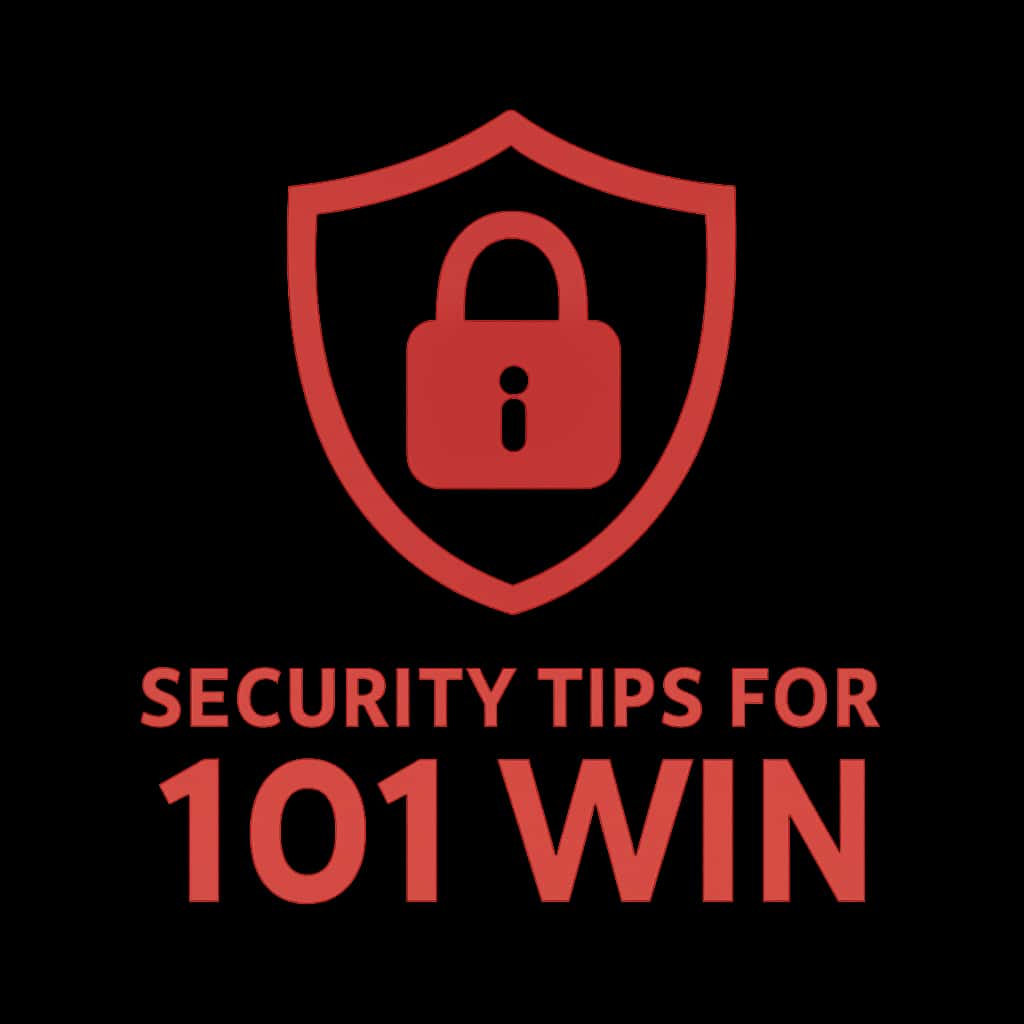 A badge icon representing security tips for the 101 Win app.