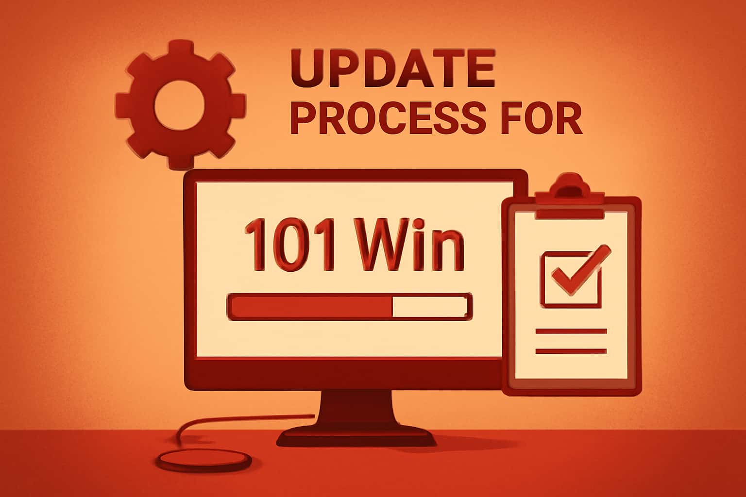 A neutral scene depicting the update process for 101 Win application.
